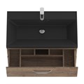 Тумба с раковиной подвесная BelBagno AURORA 80 Rovere Tabacco, раковина чёрная 8.1135.192160.0270OP;AURORA-800-2C-SO-RT;BB800/450-LV-ART-AST-NERO