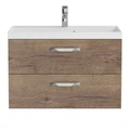 Тумба с раковиной подвесная BelBagno AURORA 80 Rovere Tabacco, раковина белая 8.1135.192160.0270OP;AURORA-800-2C-SO-RT;BB800/450-LV-MR-AST
