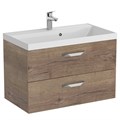 Тумба с раковиной подвесная BelBagno AURORA 80 Rovere Tabacco, раковина белая 8.1135.192160.0270OP;AURORA-800-2C-SO-RT;BB800/450-LV-MR-AST