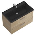 Тумба с раковиной подвесная BelBagno AURORA 80 Rovere Nebrasca Nature, раковина чёрная 8.1135.192160.0270OP;AURORA-800-2C-SO-RNN;BB800/450-LV-ART-AST-NERO