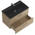 Тумба с раковиной подвесная BelBagno AURORA 80 Rovere Nebrasca Nature, раковина чёрная 8.1135.192160.0270OP;AURORA-800-2C-SO-RNN;BB800/450-LV-ART-AST-NERO