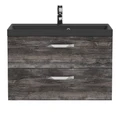 Тумба с раковиной подвесная BelBagno AURORA 80 Pino Pasadena, раковина чёрная 8.1135.192160.0270OP;AURORA-800-2C-SO-PP;BB800/450-LV-ART-AST-NERO