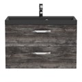 Тумба с раковиной подвесная BelBagno AURORA 80 Pino Pasadena, раковина чёрная 8.1135.192160.0270OP;AURORA-800-2C-SO-PP;BB800/450-LV-ART-AST-NERO