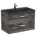 Тумба с раковиной подвесная BelBagno AURORA 80 Pino Pasadena, раковина чёрная 8.1135.192160.0270OP;AURORA-800-2C-SO-PP;BB800/450-LV-ART-AST-NERO