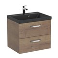 Тумба с раковиной подвесная BelBagno AURORA 70 Rovere Tabacco, раковина чёрная 8.1135.192160.0270OP;AURORA-700-2C-SO-RT;BB700/450-LV-ART-AST-NERO