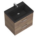 Тумба с раковиной подвесная BelBagno AURORA 70 Rovere Tabacco, раковина чёрная 8.1135.192160.0270OP;AURORA-700-2C-SO-RT;BB700/450-LV-ART-AST-NERO