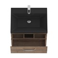 Тумба с раковиной подвесная BelBagno AURORA 70 Rovere Tabacco, раковина чёрная 8.1135.192160.0270OP;AURORA-700-2C-SO-RT;BB700/450-LV-ART-AST-NERO