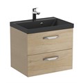 Тумба с раковиной подвесная BelBagno AURORA 60 Rovere Nebrasca Nature, раковина чёрная 8.1135.192160.0270OP;AURORA-600-2C-SO-RNN;BB600/450-LV-ART-AST-NERO