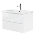 Тумба с раковиной подвесная BelBagno ALBANO-CER 80 Bianco Lucido, раковина белая ALBANO-CER-800-2C-SO-BL;12080-KL