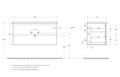 Тумба с раковиной подвесная BelBagno ALBANO-CER 105 Rovere Nature Grigio, раковина белая ALBANO-CER-1050-2C-SO-RNG;12105-KL
