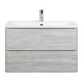 Тумба с раковиной подвесная BelBagno ALBANO 90 Rovere Vintage Bianco, раковина белая ALBANO-900-2C-SO-RVB;BB900/455-LV-MR-ALR