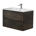 Тумба с раковиной подвесная BelBagno ALBANO 90 Rovere Nature Grigio, раковина белая ALBANO-900-2C-SO-RNG;BB900/455-LV-MR-ALR