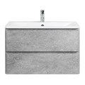Тумба с раковиной подвесная BelBagno ALBANO 90 Cemento Verona Grigio, раковина белая ALBANO-900-2C-SO-CVG;BB900/455-LV-MR-ALR