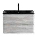 Тумба с раковиной подвесная BelBagno ALBANO 80 Rovere Vintage Bianco, раковина чёрная ALBANO-800-2C-SO-RVB;BB800/455-LV-ART-ALR-NERO