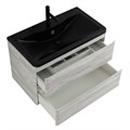 Тумба с раковиной подвесная BelBagno ALBANO 80 Rovere Vintage Bianco, раковина чёрная ALBANO-800-2C-SO-RVB;BB800/455-LV-ART-ALR-NERO