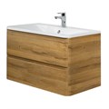Тумба с раковиной подвесная BelBagno ALBANO 80 Rovere Rustico, раковина белая ALBANO-800-2C-SO-RR;BB800/455-LV-MR-ALR