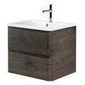 Тумба с раковиной подвесная BelBagno ALBANO 60 Rovere Nature Grigio, раковина белая ALBANO-600-2C-SO-RNG;BB600/455-LV-MR-ALR