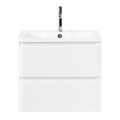 Тумба с раковиной подвесная BelBagno ALBANO 60 Bianco Lucido, раковина белая ALBANO-600-2C-SO-BL;BB600/455-LV-MR-ALR