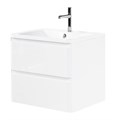 Тумба с раковиной подвесная BelBagno ALBANO 60 Bianco Lucido, раковина белая ALBANO-600-2C-SO-BL;BB600/455-LV-MR-ALR
