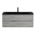 Тумба с раковиной подвесная BelBagno ALBANO 120 Rovere Vintage Bianco, раковина чёрная ALBANO-1200-2C-SO-RVB;BB1200/455-LV-ART-ALR-NERO