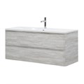 Тумба с раковиной подвесная BelBagno ALBANO 120 Rovere Vintage Bianco, раковина белая ALBANO-1200-2C-SO-RVB;BB1200/455-LV-MR-ALR