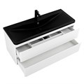 Тумба с раковиной подвесная BelBagno ALBANO 120 Bianco Lucido, раковина чёрная ALBANO-1200-2C-SO-BL;BB1200/455-LV-ART-ALR-NERO