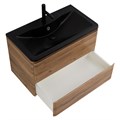 Тумба с раковиной подвесная BelBagno ALBANO 100 Rovere Rustico, раковина чёрная ALBANO-1000-2C-SO-RR;BB1000/455-LV-ART-ALR-NERO