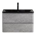 Тумба с раковиной подвесная BelBagno ALBANO 100 Cemento Verona Grigio, раковина чёрная ALBANO-1000-2C-SO-CVG;BB1000/455-LV-ART-ALR-NERO