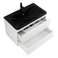 Тумба с раковиной подвесная BelBagno ALBANO 100 Bianco Lucido, раковина чёрная ALBANO-1000-2C-SO-BL;BB1000/455-LV-ART-ALR-NERO