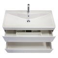 Тумба с раковиной подвесная BelBagno ALBANO 100 Bianco Lucido, раковина белая ALBANO-1000-2C-SO-BL;BB1000/455-LV-MR-ALR