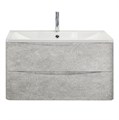 Тумба с раковиной подвесная BelBagno ACQUA 90 Cemento Verona Grigio, раковина белая ACQUA-900-2C-SO-CVG;BB900/455-LV-MR-ALR