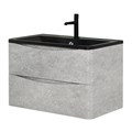 Тумба с раковиной подвесная BelBagno ACQUA 100 Cemento Verona Grigio, раковина чёрная ACQUA-1000-2C-SO-CVG;BB1000/455-LV-ART-ALR-NERO
