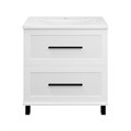 Модерн - 80 Тумба напольная 2 ящ. белая мат.эмаль + раковина УТ000024619