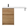 Тумба с раковиной напольная BelBagno KRAFT-LVD 120 Rovere Nebrasca Nature, раковина белая левая KRAFT-LVD-580/1200-2C-PIA-RNN;BB1200/480-LV-MR-L