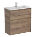 Тумба с раковиной напольная BelBagno KRAFT 39 80 Rovere Tabacco, раковина белая BB-8099-3-80 KRAFT39-800/390-2C-PIA-RT;BB-8099-3-80