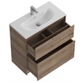 Тумба с раковиной напольная BelBagno KRAFT 39 80 Rovere Tabacco, раковина белая BB-8099-3-80 KRAFT39-800/390-2C-PIA-RT;BB-8099-3-80