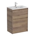 Тумба с раковиной напольная BelBagno KRAFT 39 60 Rovere Tabacco, раковина белая BB-8099-3-60 KRAFT39-600/390-2C-PIA-RT;BB-8099-3-60