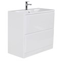 Тумба с раковиной напольная BelBagno ALBANO 90 Bianco Lucido, раковина белая ALBANO-900-2C-PIA-BL;BB900/455-LV-MR-ALR
