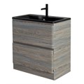 Тумба с раковиной напольная BelBagno ALBANO 80 Bianco Lucido, раковина чёрная ALBANO-800-2C-PIA-BL;BB800/455-LV-ART-ALR-NERO