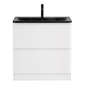Тумба с раковиной напольная BelBagno ALBANO 80 Bianco Lucido, раковина чёрная ALBANO-800-2C-PIA-BL;BB800/455-LV-ART-ALR-NERO
