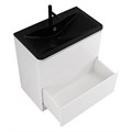 Тумба с раковиной напольная BelBagno ALBANO 80 Bianco Lucido, раковина чёрная ALBANO-800-2C-PIA-BL;BB800/455-LV-ART-ALR-NERO