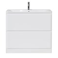 Тумба с раковиной напольная BelBagno ALBANO 80 Bianco Lucido, раковина белая ALBANO-800-2C-PIA-BL;BB800/455-LV-MR-ALR