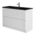 Тумба с раковиной напольная BelBagno ALBANO 120 Bianco Lucido, раковина чёрная ALBANO-1200-2C-PIA-BL;BB1200/455-LV-ART-ALR-NERO