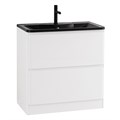 Тумба с раковиной напольная BelBagno ALBANO 100 Bianco Lucido, раковина чёрная ALBANO-1000-2C-PIA-BL;BB1000/455-LV-ART-ALR-NERO