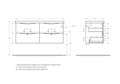 Тумба с раковиной на две чаши четырьмя ящиками подвесная BelBagno MARINO-CER 120 Bordo Lucido, раковина белая MARINO-CER-1200-4C-SO-2-BRDL-P
