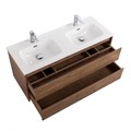Тумба с раковиной на две чаши подвесная BelBagno KRAFT 120 Rovere Tabacco , раковина белая KRAFT-1200-2C-SO-2-RT;BB1200-2-ETL