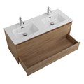 Тумба с раковиной на две чаши подвесная BelBagno KRAFT 120 Rovere Nebrasca Nature , раковина белая KRAFT-1200-2C-SO-2-RNN;BB1200-2-ETL