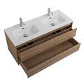 Тумба с раковиной на две чаши подвесная BelBagno KRAFT 120 Rovere Nebrasca Nature , раковина белая KRAFT-1200-2C-SO-2-RNN;BB1200-2-ETL