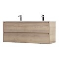 Тумба с раковиной на две чаши подвесная BelBagno KRAFT 120 Rovere Galifax Bianco , раковина белая KRAFT-1200-2C-SO-2-RGB;BB1200-2-ETL