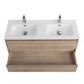 Тумба с раковиной на две чаши подвесная BelBagno KRAFT 120 Rovere Galifax Bianco , раковина белая KRAFT-1200-2C-SO-2-RGB;BB1200-2-ETL